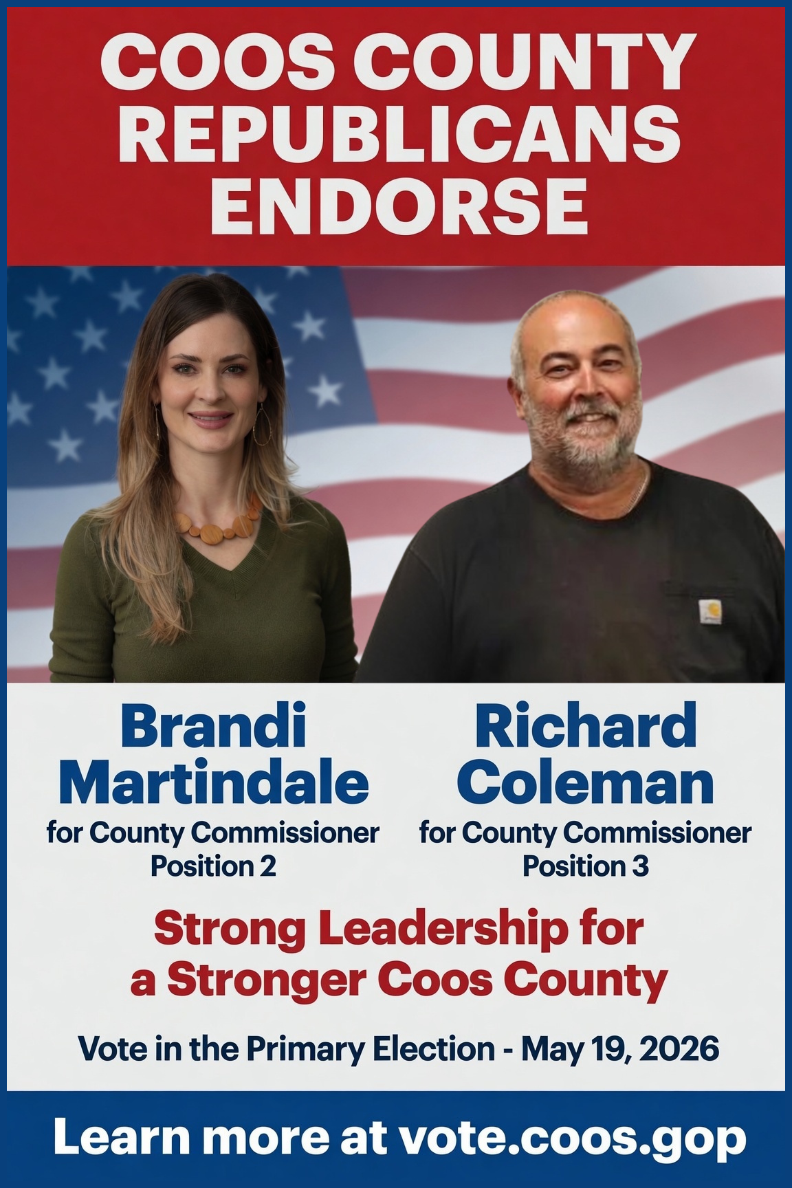 Coos County Republicans Endorse Brandi Martindale and Richard Coleman